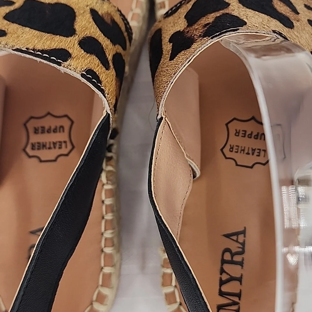 MYRA BAG‎ Isotope Espadrille Hair-On Leopard Print Western Sandals 8 & 9 NWT